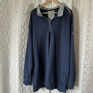 Reebok Golf 4XL Blue 1/4 Zip Stretch Fleece Lined Mock Neck Pullover